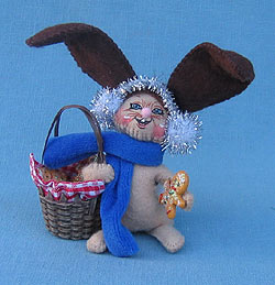 Annalee 3" Gingerbread Bunny with Basket - Mint - 969304