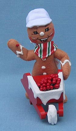 Annalee 5" Red Hot Helper Gingerbread with Wheelbarrow - Mint - 969406