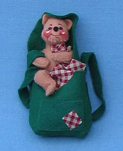 Annalee 4" Bear in Backpack Pin - Mint - 970700ox