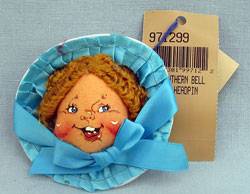 Annalee 3" Southern Belle Head Pin - Signed - Mint - 971299scks