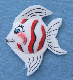 Annalee 3" White and Red Angel Fish Magnet - Mint - 972802