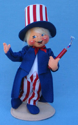 Annalee 7" Patriotic Boy with Firecracker - Mint - 984400tong