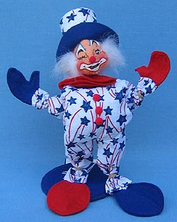 Annalee 10" Patriotic Clown - Mint - 984601w