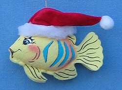 Annalee 3" Yellow Santa Goldfish Ornament - Signed - Mint - 986300s-4