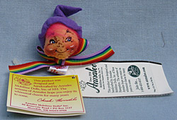 Annalee 3" Richies Pixie Purple Head Pin - Mint - 986700