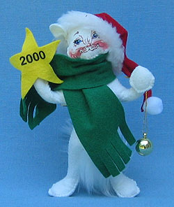 Annalee 4" Holiday Cheer Cat - Mint - 987400