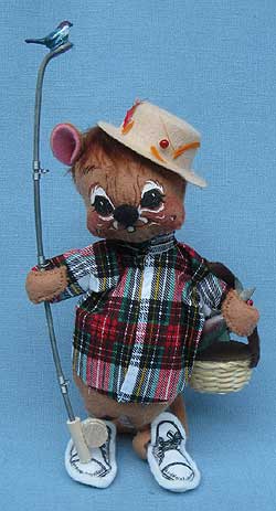 Annalee 7" Fishing Mouse - Mint - 991189a