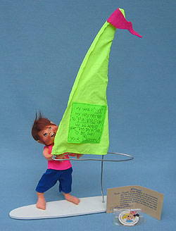 Annalee 7" Windsurfer Kid with Signed Tag & Pin - Mint - 994592