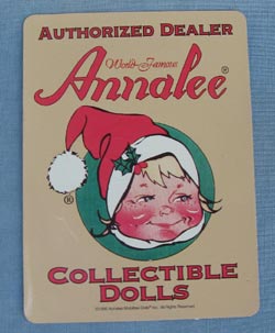 Annalee Static Cling Window Sticker or Door Decal - Mint / Near Mint - 999296