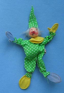 Annalee 10" Green Clown Yelling - Very Good / Good - A340-78gra