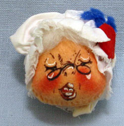 Annalee 2" Patriotic Colonial Girl Head Pin - Museum - Signed Annalee - Mint - A376-75sxo