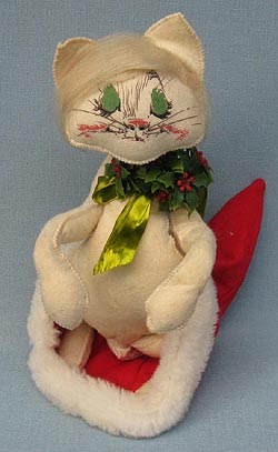 Annalee 12" Sneaky Christmas Cat - Very Good - A41-66d