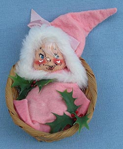 Annalee 5" Christmas Baby in Basket - Mint - A71-69