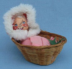 Annalee 5" Christmas Baby in Basket - Near Mint - A71-69a