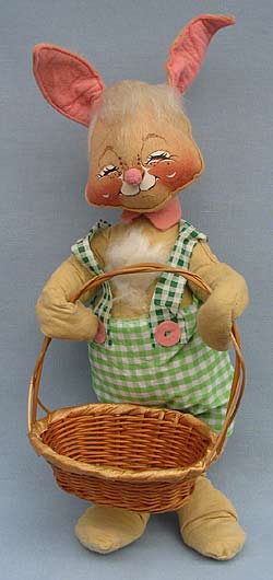 Annalee 18" Country Boy Bunny with Basket - Near Mint - B42-79xx