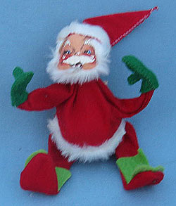 Annalee 7" Santa with Fur Trim - Open Eyes - Near Mint - C1-70