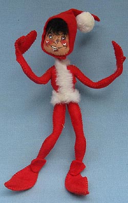 Annalee 10" Red Christmas Elf - Excellent - C150-75a