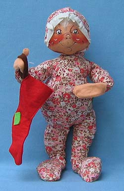 Annalee 18" PJ Girl Holding Stocking Open Eyes - Mint - C152-77c