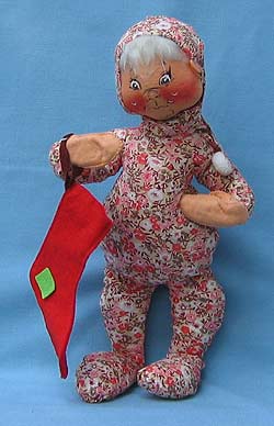 Annalee 18" PJ Boy Holding Stocking Bewildered - Near Mint - C153-77c