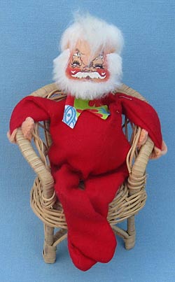 Annalee 7" Santa in Wicker Chair - Closed Eyes - Mint  - C19-73xooh