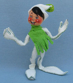 Annalee 10" White Jack Frost Elf with Chartreuse Scarf - Mint - C230-77