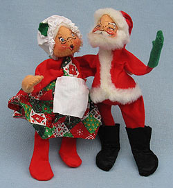 Annalee 7" Mr & Mrs Santa - 1976 - Mint - C77-81xooh