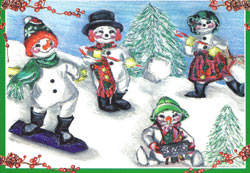 Annalee 5" x 7" Snowmen Christmas Card - CD-SNMN