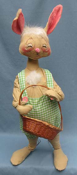 Annalee 29" Country Boy Bunny with Basket - Near Mint - D56-79