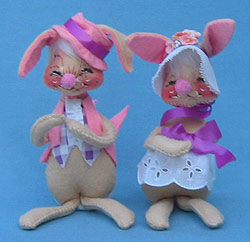 Annalee 7" E.P. Boy & Girl Bunny - Mint - D8-D7-80