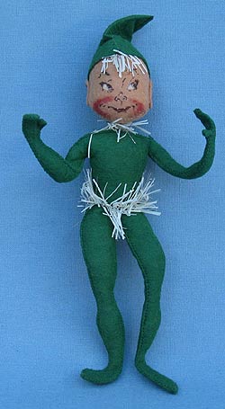 Annalee 10" Green Elf with Tinsel - Near Mint - E22-55gox