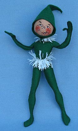 Annalee 10" Green Elf with Tinsel - Mint - E22-61gox1