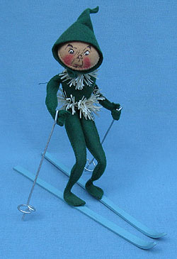 Annalee 10" Green Ski Elf with Tinsel - Near Mint / Excellent - E223-61gsm