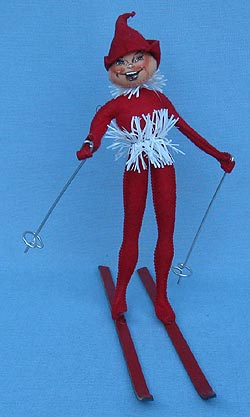 Annalee 10" Red Ski Elf with Tinsel - Mint - E223-63r