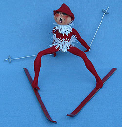 Annalee 10" Red Ski Elf with Tinsel - Mint - E223-63ryell