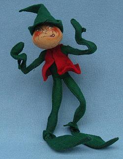 Annalee 10" Green Elf with Red Vest - Mint - EV-63gsm