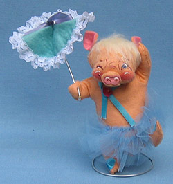 Annalee 8" Ballerina Pig with Umbrella - Mint / Near Mint - G575-81w