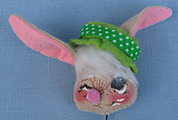 Annalee 3" Boy Bunny Head Pick - Mint - G692-82w