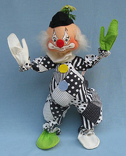 Annalee 18" Black & White Clown Closed Mouth - Mint - L503-75ox