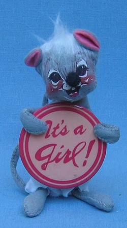 Annalee 7" It's A Girl Mouse - Mint - M198-72