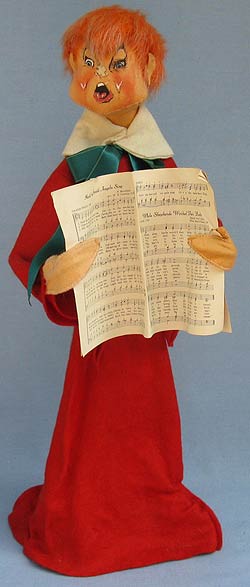 Annalee 20" Red Choir Boy with Black Eye & Bandage - Excellent - 23-66rdsing