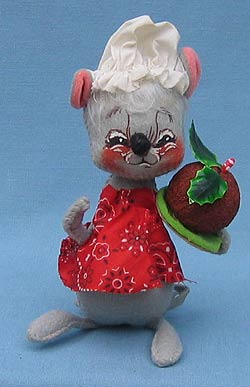 Annalee 7" Girl Mouse with Plum Pudding - Excellent - M82-74