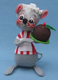 Annalee 7" Girl Mouse with Plum Pudding - Mint / Near Mint - M82-75