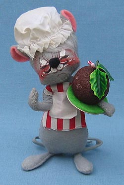 Annalee 7" Girl Mouse with Plum Pudding - Near Mint - M82-75x