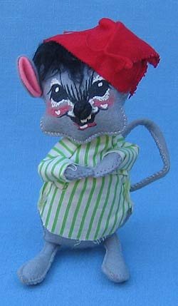 Annalee 7" Nightshirt Boy Mouse with Black Hair - Mint - M92-67