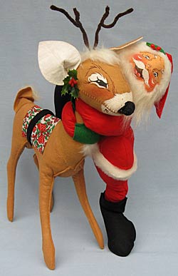 Annalee 18" Santa with 18" Reindeer - Mint - N103-82