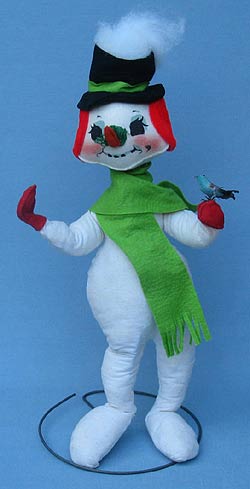 Annalee 18" Snowman Holding Blue Bird - Near Mint  - N161-78-2