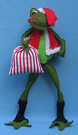 Annalee 18" Santa Frog with Toy Bag - Mint - R164-80