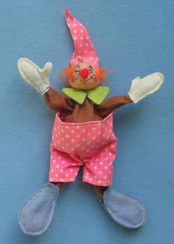 Annalee 10" Pink Clown - Very Good - R620-81pka