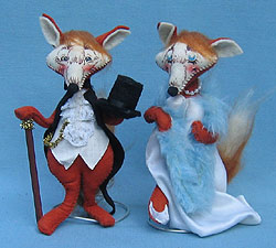 Annalee 7" Lady & Escort Fox - Mint - R630-R631-81x