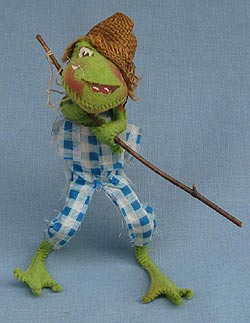 Annalee 10" Willie Wog Going Fishing Frog - Very Good - S239-74